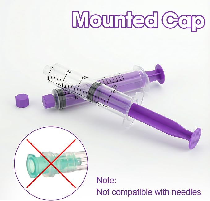 20ml Syringes with Cap without Needle - 20cc Plastic Syringe for Liquid, Feeding, Blister-Packed, Pack of 20