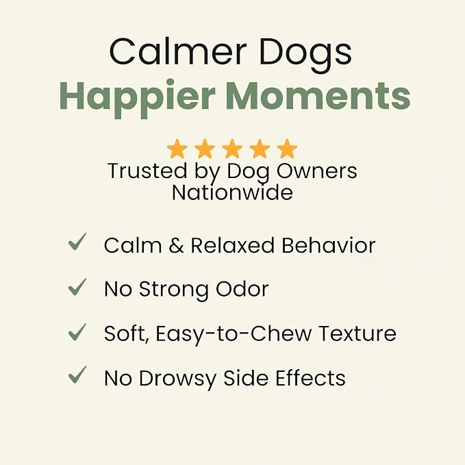 Calming Soft Chews for Dogs with Melatonin & L-Theanine – Daily Emotional Wellness Support – 120 Count