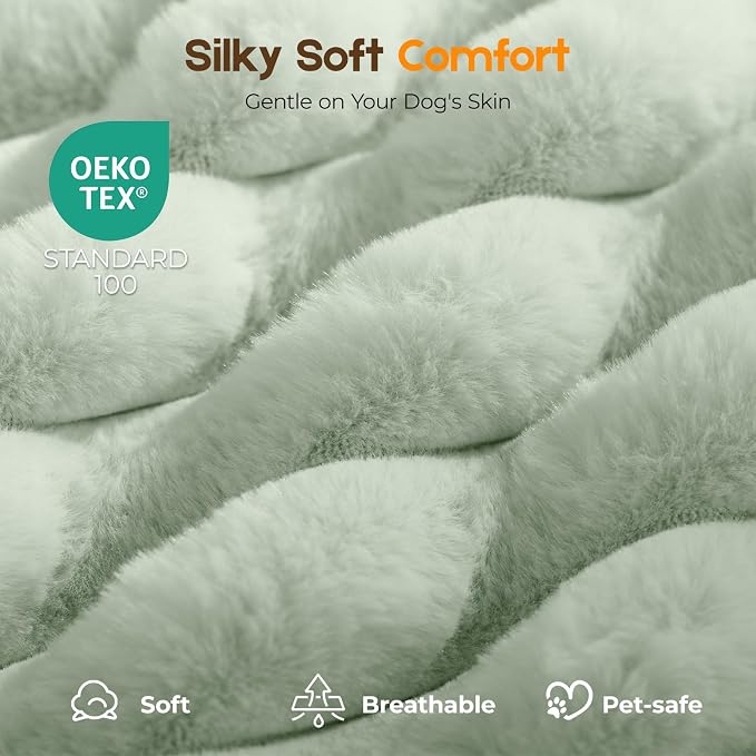 Orthopedic Dog Bed for Extra Large Dog, Waterproof Pet Bed for Crate,Non-Slip Bottom and Egg-Crate Foam with Removable Washable Cover Crate Bed,Green,41"x27"x4"