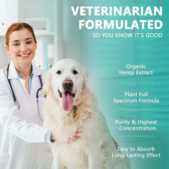 Max Potency Hemp Oil for Dogs & Cats - Help Anxiety Stress Pain Inflammation Arthritis Aggressive Relax Sleep Allergies Seizures Relief - Treats Chews Joint & Hip - Organic Pet Calming Drops