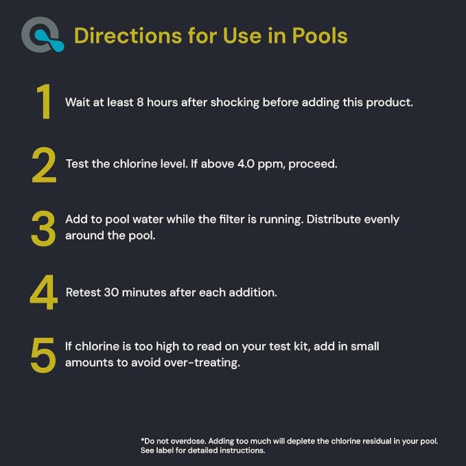 AquaDoc Chlorine Neutralizer for Pool & Hot Tub - 1 lb - Sodium Thiosulfate Formula to Help Reduce Chlorine Levels - Spa and Pool Chemicals Made in USA