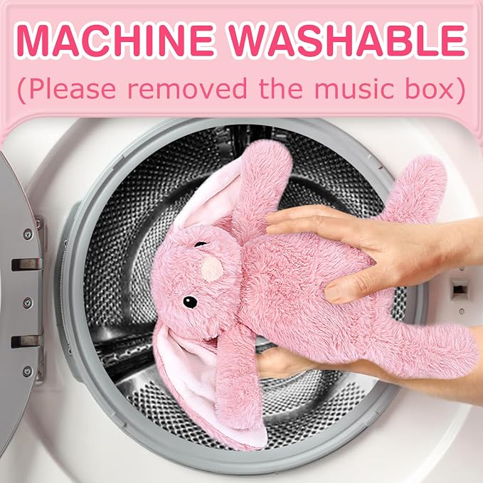 Baby Soother Cry Activated Sensor Toys,Heartbeat Bunny for Babies,Plush Stuffed Animal for Newborn Infants,Baby Toy Vibrating with Mom’s Heartbeat,Baby Shower Gifts for Girls and Boys