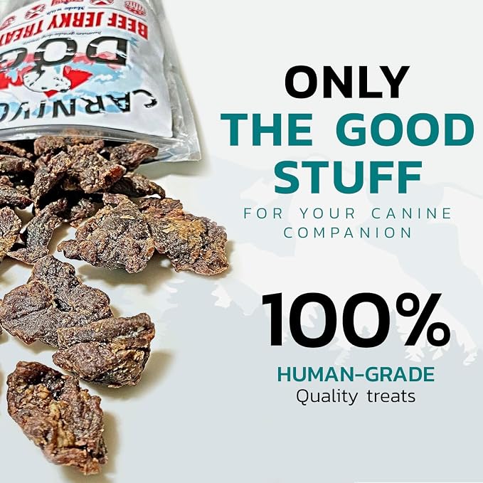 Carnivore Dog Treats, Human Grade, Grass-fed and Finished Beef Made with Redmond Real Salt, No Additives - Healthy, Chewy, Training Snacks for All Breeds, Grass-fed Beef Jerky, Pack of 3