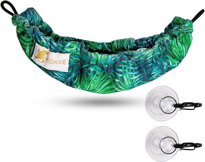 Crested Gecko Tank Accessories, Reptile Hammock, and Lizard Hammock (100% Polyester, 7.5 inches x 2 inches, one Suction Cups) Accessories Hide, Tie Dye, Blue Dots, Green Leaf, Gold Leaf