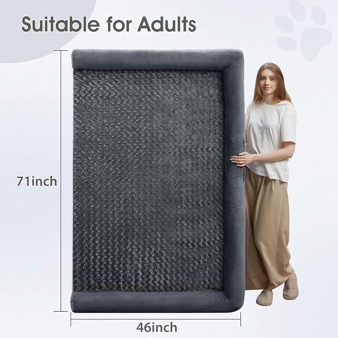 BFPETHOME Orthopedic Washable Dog Beds Large Sized Senior Dog for Comfy Sleeping with Removable Cover, Waterproof Big Soft Pet Couch Bed for Dogs Rerlax