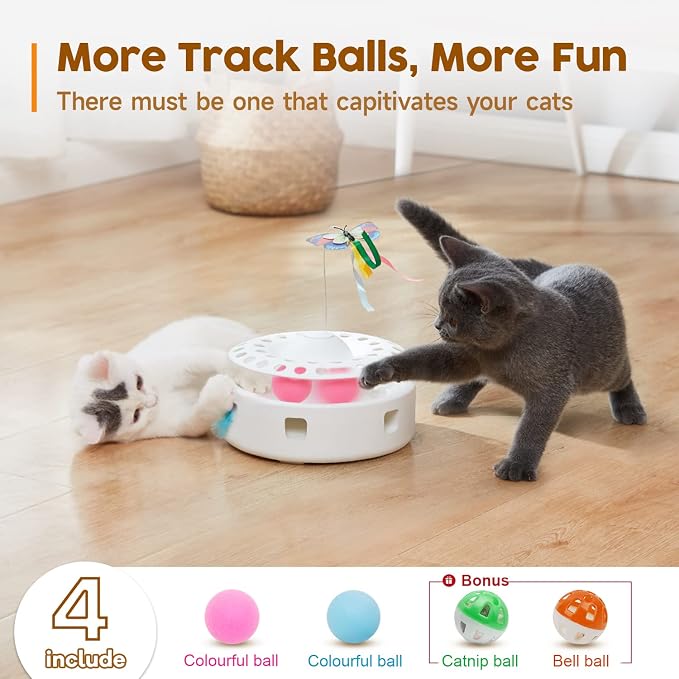 Potaroma 3 Catnip Balls and Smart 3 in 1 Cat Toy Bundle