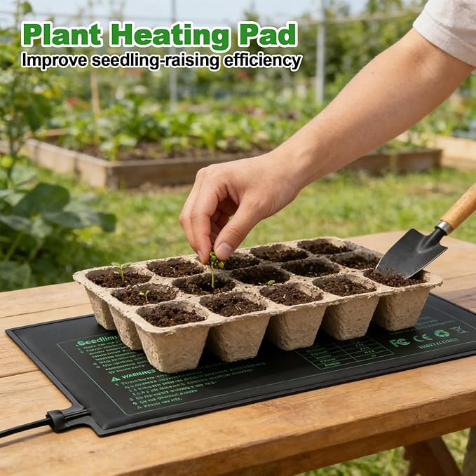 Bestio Seedling Heat Mat with Thermostat Combo Set,10 x 20.75in UL & MET-Certified Plant Heating Mat for Seed Starting,Hydroponic Plant,Heat Mat for Plants for Gardening,Greenhouse