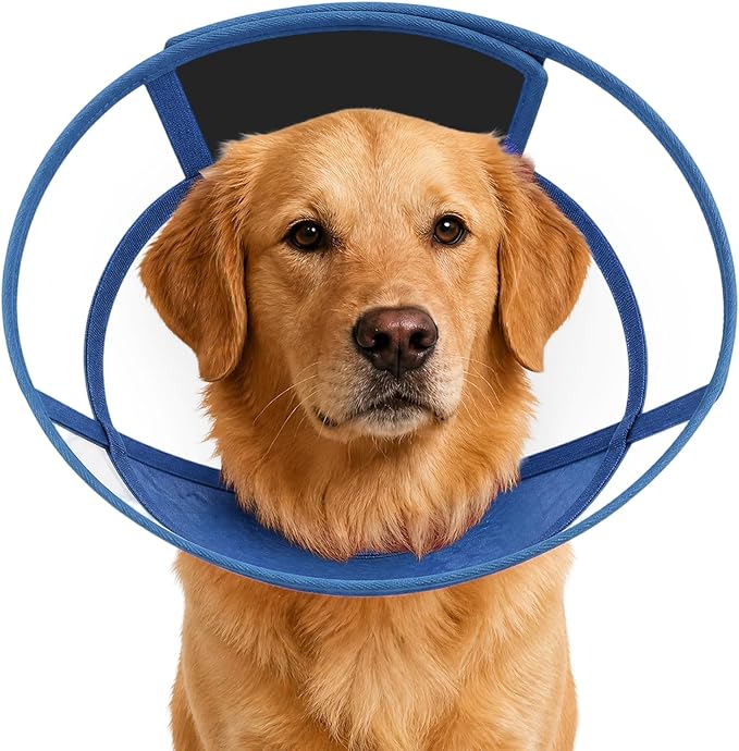 Dog Cone Collar for After Surgery Recovery, Soft Adjustable Elizabethan Collar for Small Medium Large Dogs, Comfortable Anti-Lick Cone for Wound Healing (Blue XL)