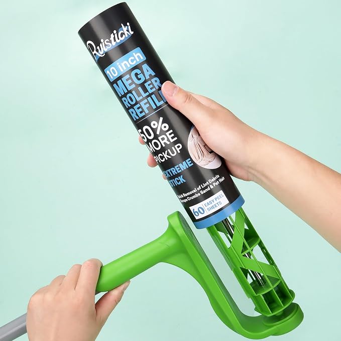 10 inch Ultra Sticky Mega Roller Refills for Evercare Layers Smart Design Large Lint Rollers 50% More Pickup Pet Hair Remover 60 Sheets Each Refill 6 Pack 360 Sheets Total