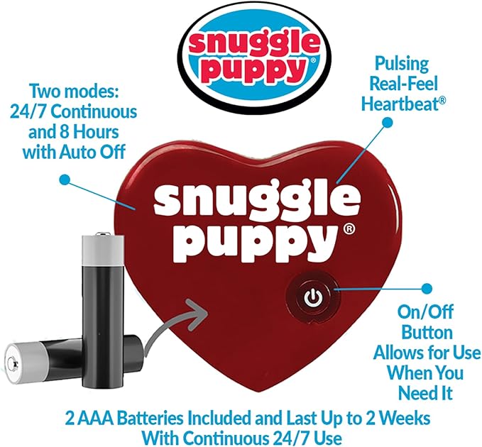 Snuggle Puppy Original Toys for Small Breeds - Heartbeat Puppy for Dogs - Pet Anxiety Relief and Calming Aid - Comfort Dog Toys for Behavioral Training. Heat Pack not Included