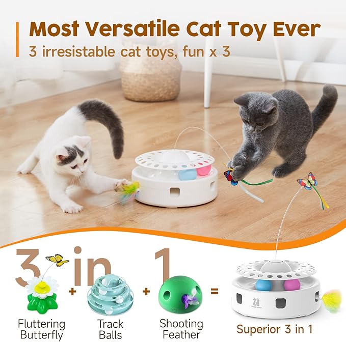 Potaroma 3 Catnip Balls and Smart 3 in 1 Cat Toy Bundle