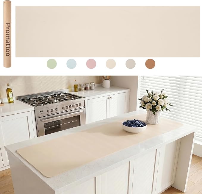 Extra Large Silicone Mat for Countertop & Table with Gift Tube Packaging, Thickened Non-Slip Heat Resistant Table Protector, Cuttable Waterproof Kitchen Prep & Kids Craft Mat