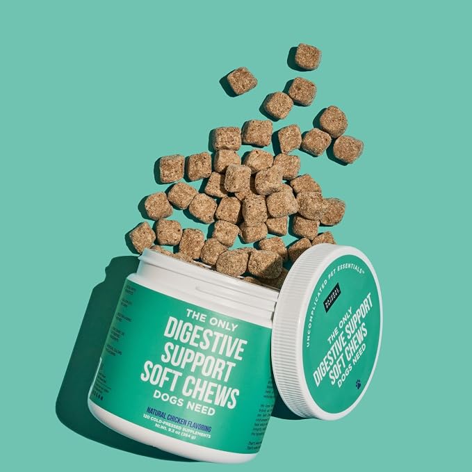 Natural Rapport Dog Digestive Supplement - The Only Digestive Support Soft Chews Dogs Need - 120ct Treats that Contain Probiotics and Enzymes to Support Digestion and Gut Health