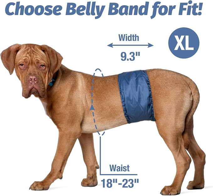 Pet Soft Dog Belly Band - 3 Packs Reusable Dog Diapers Male Doggy Diapers Wraps - Washable Dogs Belly Bands for Male Dogs (Classic, XL)