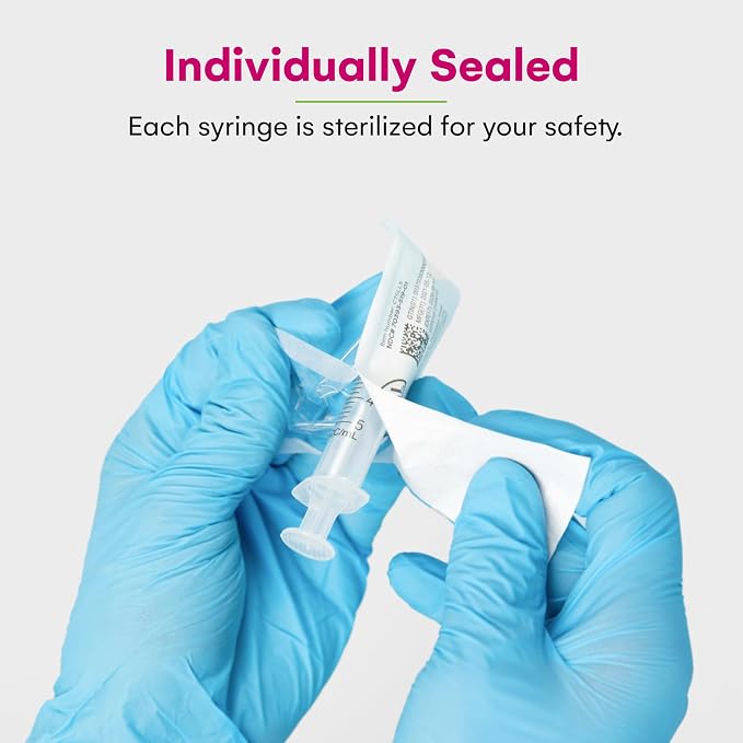 Care Touch CTSLL5 Luer Lock Tip Syringe, 5 mL, 100 Disposable Syringes Without Needles