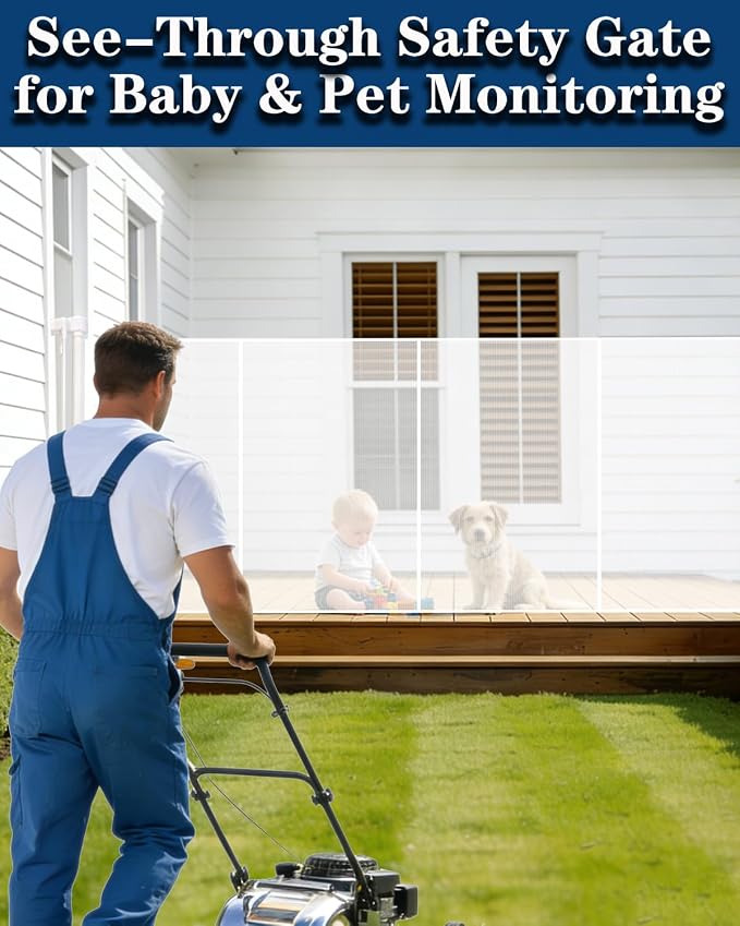 240'' Extra Wide Retractable Baby Gates for Large Opening, 42" Tall Retractable Dog Pet Gate with Support Rods, Long Mesh Screen Child Safety Gate for Garage Doorways Deck Stairs Yard Outdoor Indoor