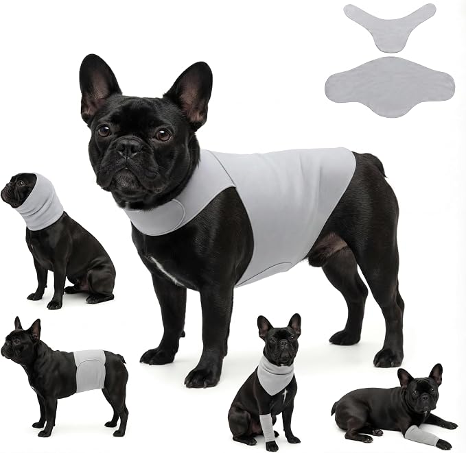DAJIDALI® Dog & Cat Anxiety Vest & Spay Recovery Suit – Silent Adjustable Calming Wrap for Surgery & Thunderstorms – 2-Piece Cone & Recovery Onesie Alternative