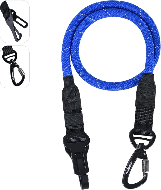 PetBonus Dog Seat Belt for Car and 2-Pack Silicone Collapsible Dog Bowls