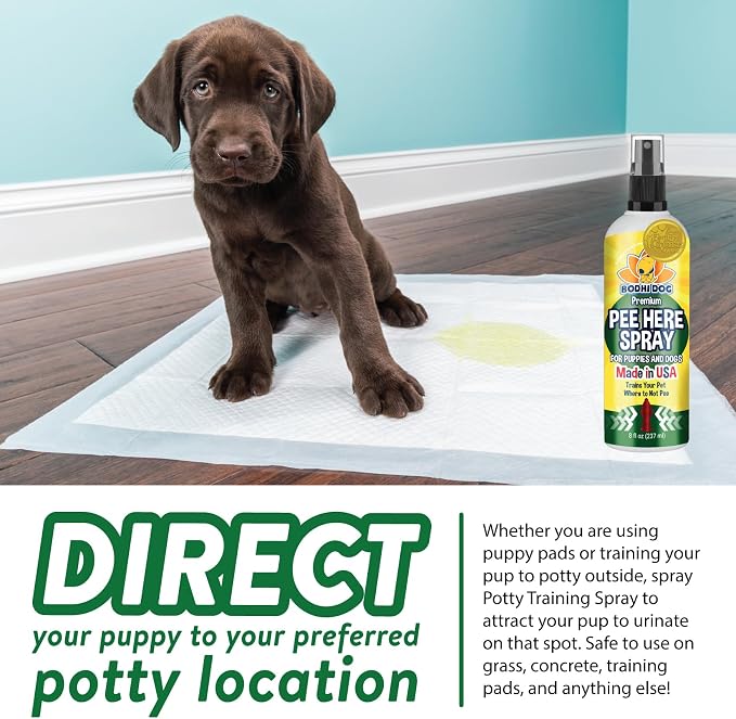 Bodhi Dog Potty Training Spray - Pee Here Spray for Dogs & Puppies - Go Here Attractant Teaches The Right Spot Indoors or Outdoors - Works Great with Puppy Pee Pads - Made in USA (8oz)