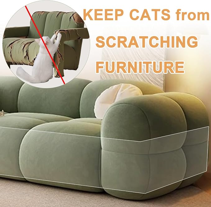 Furniture Protection Stickers Anti-Cat Scratch One Side Adhesive Sofa Protector Sticker 196 * 11.8 inches Transparent Sofa Protector Sticker