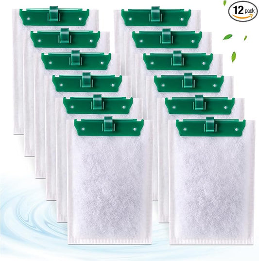 xbbwmrs 12-Count Medium Filter Cartridges Compatible with Tetra Whisper Bio-Bag Filters Medium Replacement Filter Cartridges for Whisper ReptoFilter and 10i IQ10 PF10 Power Filters -Ready to Use