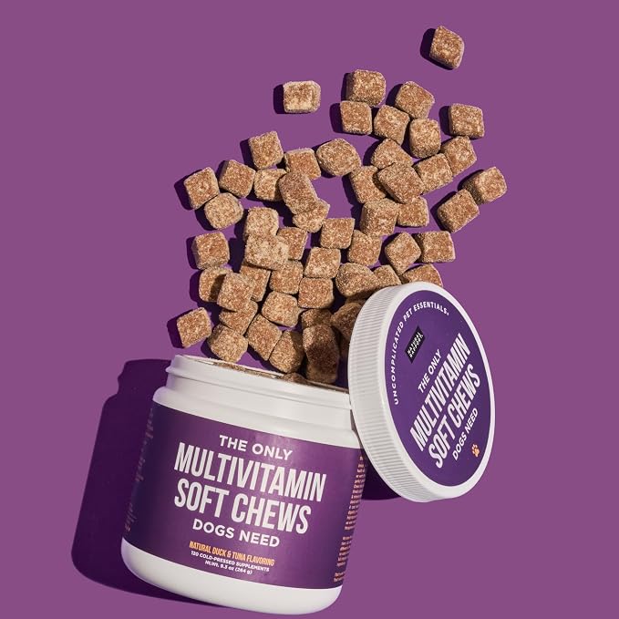 Natural Rapport Dog Multivitamin - The Only Multivitamin Soft Chews that Dogs Need - 120ct Contain Zinc, and Manganese to Support Functions and Keep Dog Healthy