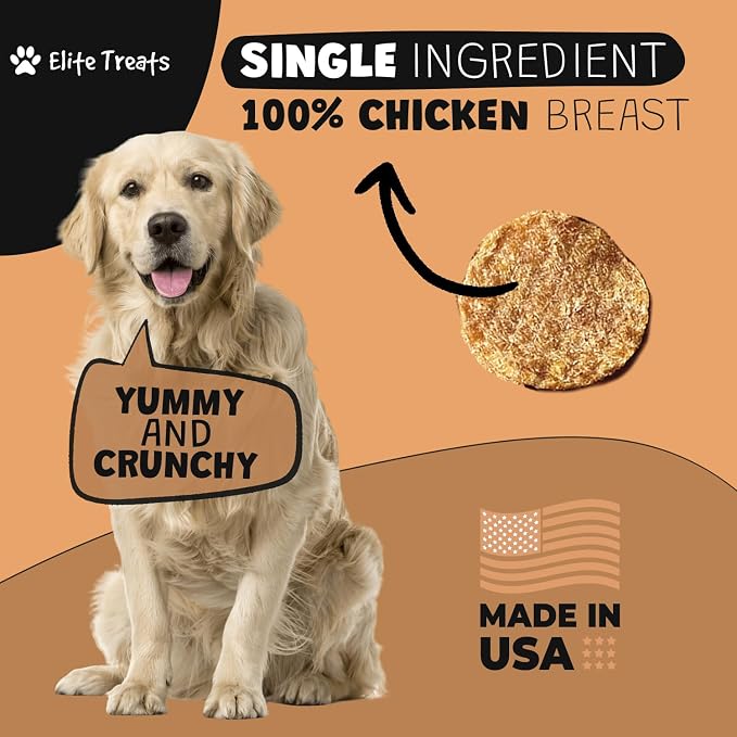 Chicken Chips 12 oz, Dehydrated Chicken Dog Treats, All Natural, Single Ingredient, USA Made, for Small to Large Dogs
