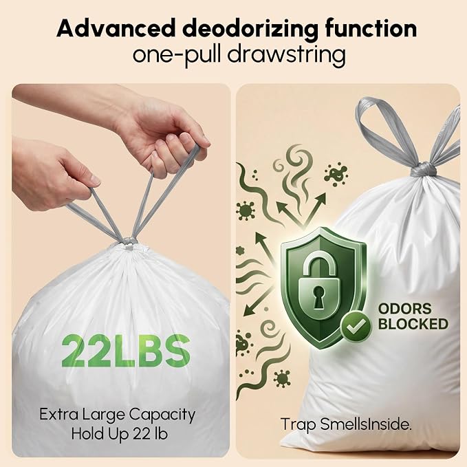 120 Count 24.8" x 12.5" Cat Litter Box Liners for Self Cleaning Litter Box, Extra Thick Heavy Duty Cat Litter Bags Replacement, 9-11 Gallons of Capacity