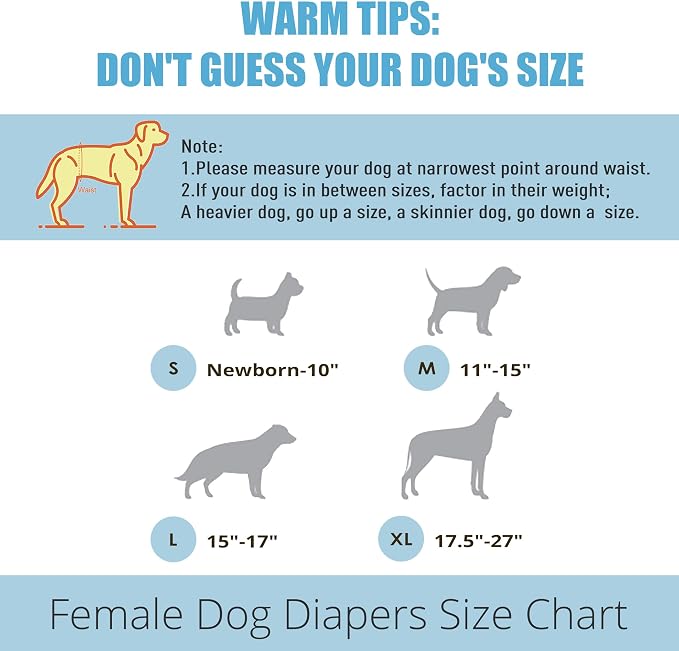 wegreeco Dog Diapers Female (3 Pack), Highly Absorbent Puppy Doggie Dog Diapers for Female Dogs Period, Washable Doggy in Heat, Small Medium Large Size (Small Floral, Medium)