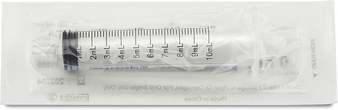 10ml Oral Syringes - 100 Pack – Luer Slip Tip, No Needle, Individually Blister Packed - Medicine Administration For Infants, Toddlers and Small Pets (No cover)