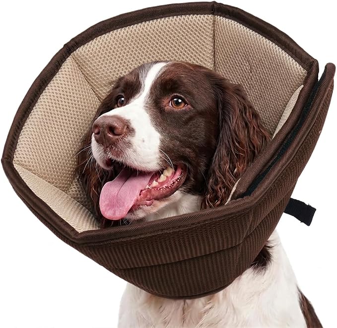 Dog Cone for Large Dogs After Surgery, Soft Dog Cone Collar for Dogs to Stop Licking, Adjustable Comfy E-Collar Alternative Lightweight Post-Surgery Recovery Elizabethan Collar for Pet
