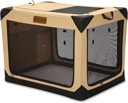 Garnpet Soft Dog Crate for Extra Large Dogs, 4-Door Foldable Collapsible Dog Crate with Soft Sides, Indoor & Outdoor Travel Dog Kennel