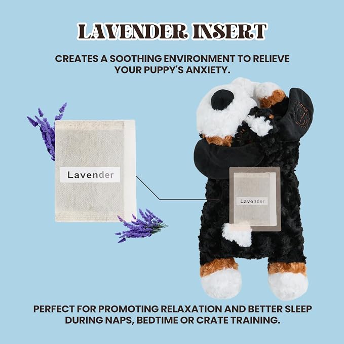 Teddy - Puppy Heartbeat Toy for Anxiety Relief with Reusable Heat Pack and Lavender, Sleep Aid for Dogs, Plush Comfort Toy for All Breads (Teddy Kit)