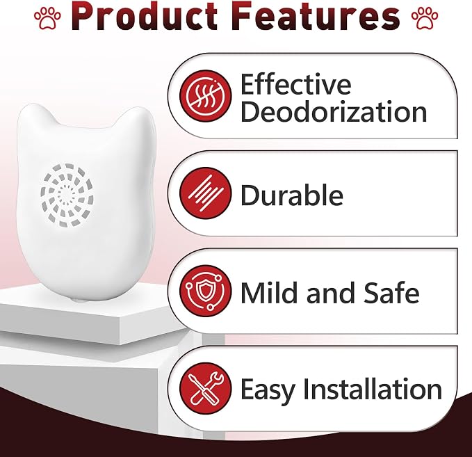 8 Pcs Deodorizer Compatible with Cumrige Fumoi Automatic Cat Litter Box | Cute Cat Shaped Design, Long-Lasting Camellia Flower Scent