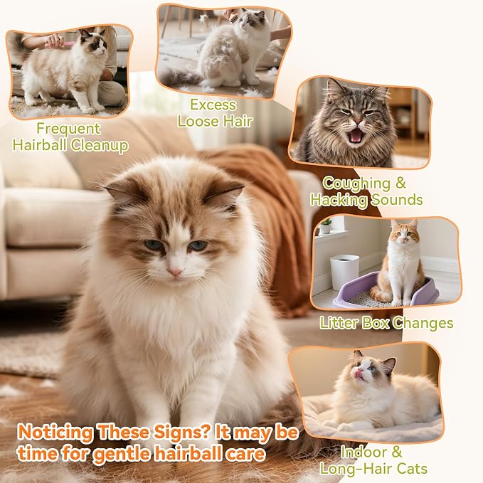 PUAINTA Cat Hairball Control – Alternative to Hairball Gel & Paste, Hairball Remedy for Cats, No Mineral Oil, Easy Capsule Supplement for Hairball Relief, Reduce Shedding, Skin & Coat (90 Count)