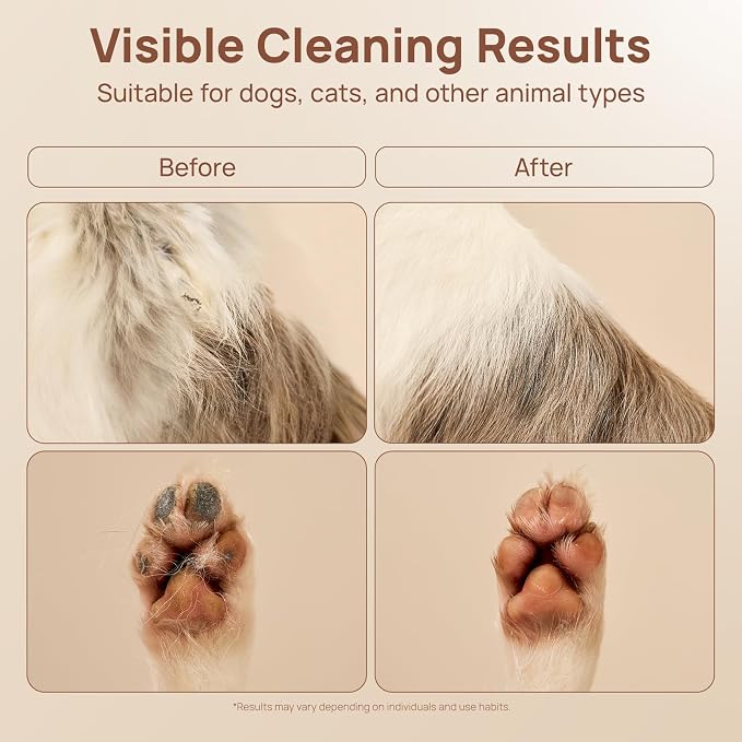 HICC PET Dog Wipes Cleaning Deodorizing PRO for Dogs&Cats, 20PCS Hypoallergenic Puppy Wipes, No-Rinse Pet Wipes, Extra Thick Dual-Textured Pet Glove Wipes for Paws, Face, Ears & Butt, Coconut Scent