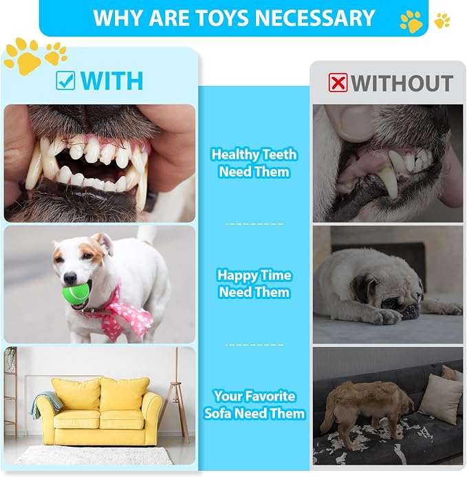 Skylety 30 Pcs Puppy Teething Toys for Small Medium Breed Includes 2.5 Inch Tennis Balls Squeaky Rubber Chew Toys and Treat Balls for Dogs Teething and Intellect Training