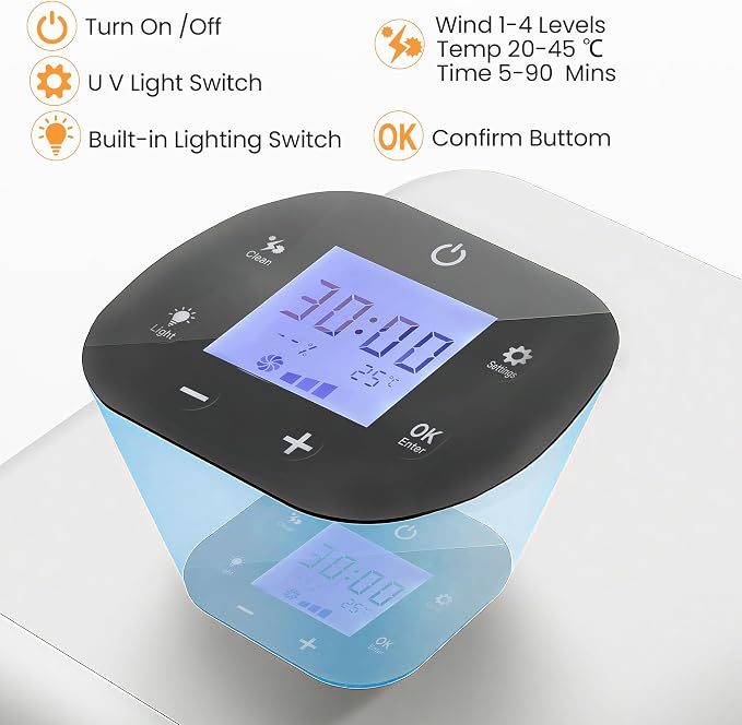 FansaFurn 65L Automatic Dog Dryer Box with Smart Timer, Pet Dryer Box with 360° Warm braw and Ultra Quiet, Smart Temperature Control, Cat Dryer for Cat and Small Dogs