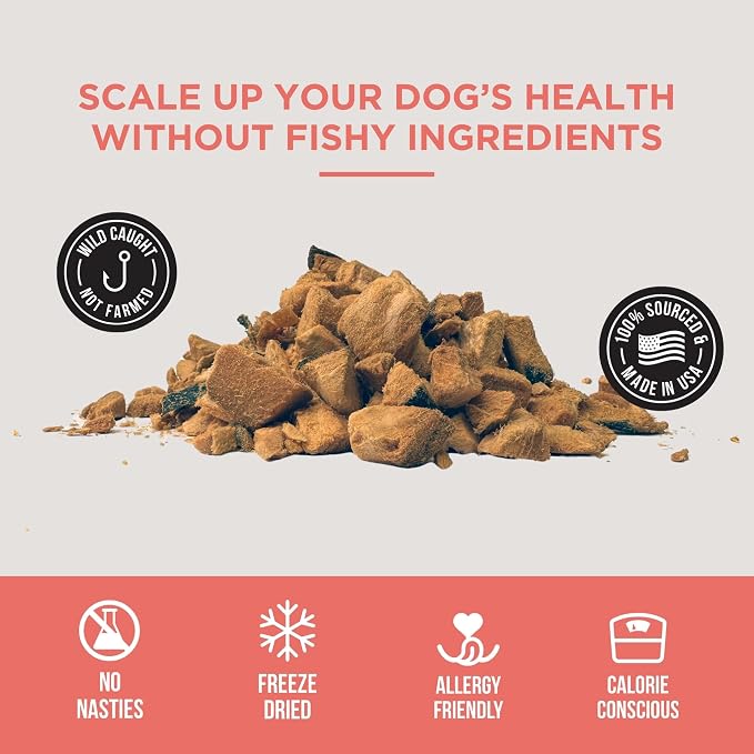 Natural Rapport Freeze Dried Salmon Dog Treats - Wild Caught, Single Ingredient, Omega-3 Rich for Skin & Coat Health (3 oz) (200+ Treats)