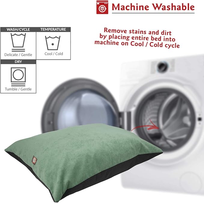 Majestic Pet Azure Comfort Dog Bed Washable, Non-Slip Large Rectangle 46 x 35 Inch Breed Dog Kennel Crate Pillow Bed - Villa Azure