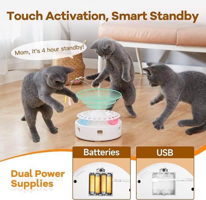 Potaroma 3 Catnip Balls and Smart 3 in 1 Cat Toy Bundle
