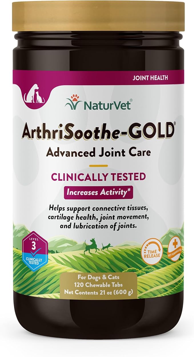 NaturVet ArthriSoothe Gold Tablets Time Release, 120 Pills