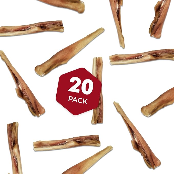 Best Bully Sticks Cheeky Beef Treats - 6 Inch 20 Count (Pack of 1) - Single Ingredient, 100% Grass-Fed, USA Packed, Long-Lasting, Odor Free Alternative to Bully Sticks