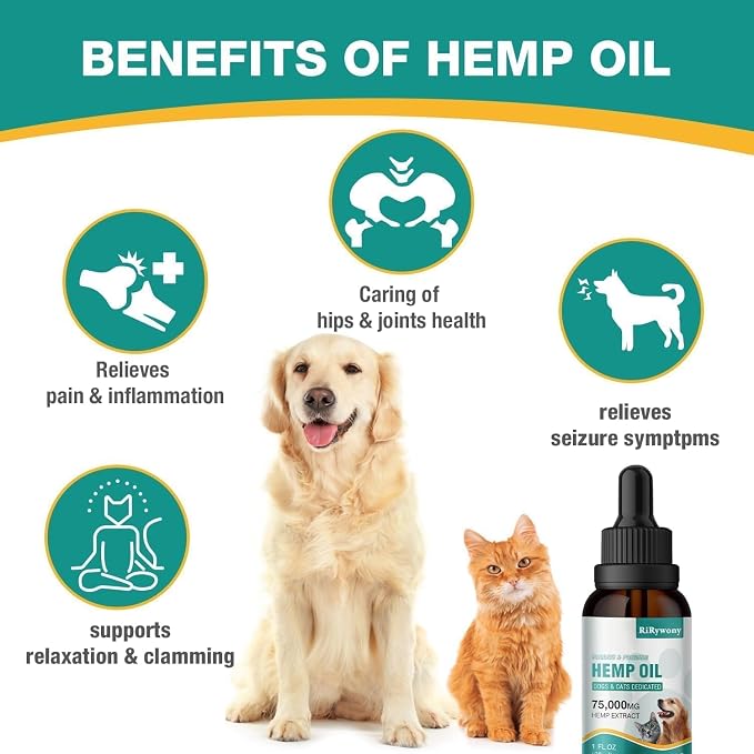 Hemp Oil for Dogs and Cats 6 Packs - Anxiety,Pain,Stress,Arthritis Sеizures Rеlief - Organic Pet Calming Drops Dog Relaxants - Skin Нiр Jоint Hеalth