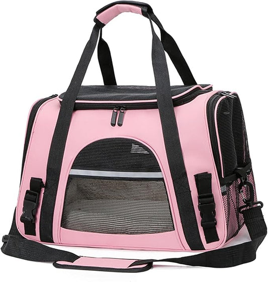 Foldable Breathable Pet Bag Portable Single-Shoulder Diagonal Pet Box Airline Approved,Soft-Sided Cat Carrier