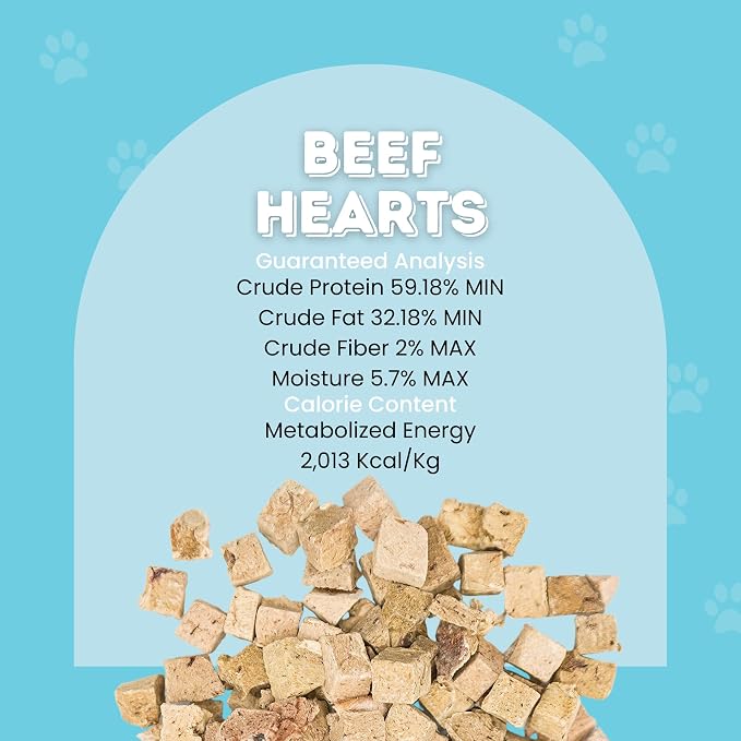 hotspot pets Freeze Dried Beef Heart Treats for Cats & Dogs - 1LB Resealable Big Bag, Made in USA, Single Ingredient All Natural Grain-Free Immune support Treats -Perfect for Training, Topper or Snack