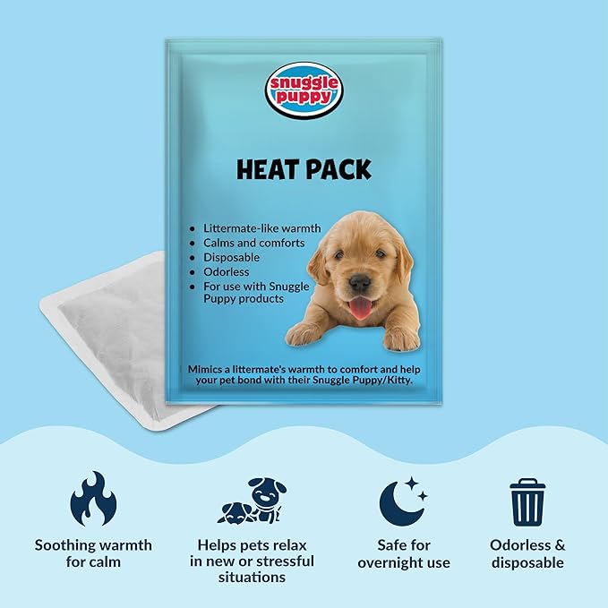 Snuggle Puppy Heartbeat Puppy Toy for Large Breeds, Plush Dog Toy with Real-Feel Pulse and Heat Pack for Crate Time, First Nights, and Rest - Biscuit