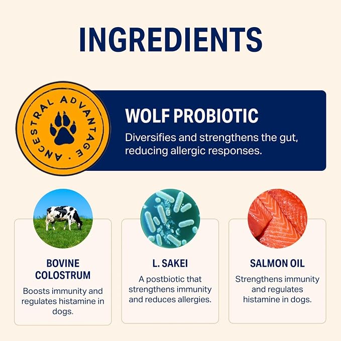 Dog Allergy Chews, Immune and Gut Health Support for Dogs, Itchy Skin, Paw Licking and Seasonal Allergies, Probiotics, Colostrum, Omega Salmon Oil, Skin & Coat Supplement, 30 Chews