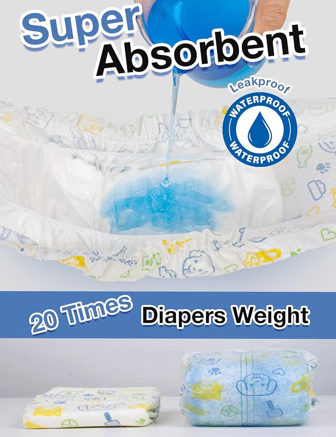 Dono Disposable Male Dog Diapers, Super Absorbent Male Dog Wraps for Small to Large Dogs, 360° Leak-Proof with Wetness Indicator,S,24PCS