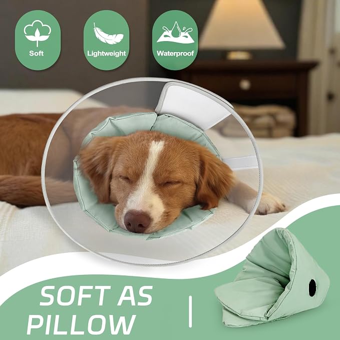 Dog Cone Collar to Stop Licking with Soft Liner, Comfortable Elizabeth Recovery Collar for Large Medium Dogs After Surgery, Pet Neck Head Cone Alternative,XS